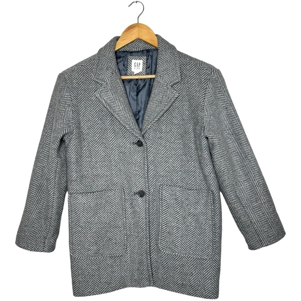 GAP Kids Girl Large Peacoat Grey Blue
